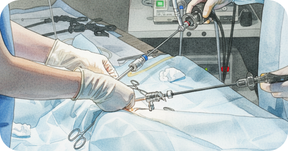 腹腔鏡手術のイラスト