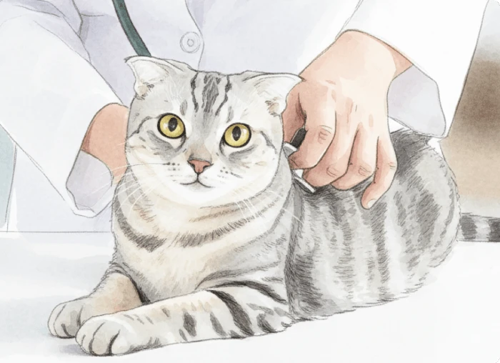 健康診断の猫のイラスト